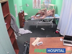 Naughty blonde teen nurse gives patient an orgasmic pain treatment with fake hospital visit