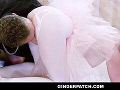 GingerPatch - diminutive ginger-haired Ballerina Takes giant Cock