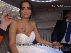 Random passerby scores luxurious bride in the wedding limo