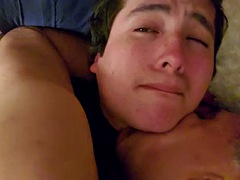 Younger guy loves to lick daddys armpits and suck on her tits