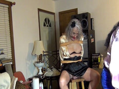 Ronni BELTED to Stef's sensational tabouret (Front view)--10-21-19