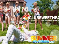 Kissing scene with appealing July from Club Sweethearts
