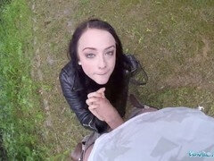 Alessa Savage gets filled with cum outdoors by the Public Agent