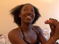 1st time rectal for a young french ebony during a casting