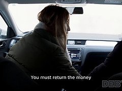 Watch this sexy teen pay off her debt with a debt collector's intense fuck session in HD
