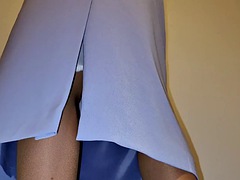 Long office skirt with slip
