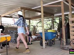 Cowgirl teens ride dick