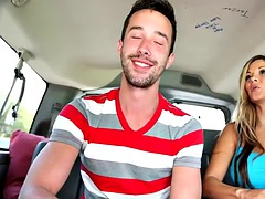 Blindfold str8 tricked into gay BJ in the van until cumshot
