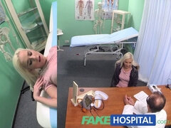 Blonde patient with huge tits gets a reality check from a fakehospital nurse