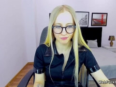 Belarus blonde flashes small tits on webcam