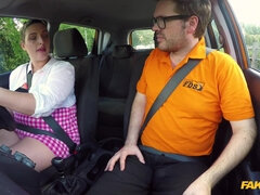 Ryan Ryder pleasures her driving instructor in the car