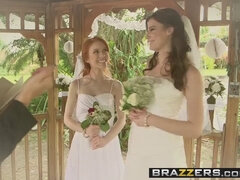 Kymberlee Anne & Dolly Little get down & dirty in wedding day anal action