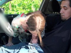 Lucky driver gets access to sweet pussy of pale-skinned princess