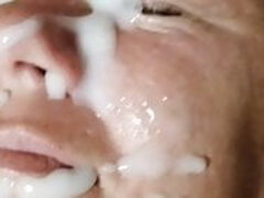 White M.I.L.F Gets Her Face Blasted With Sizeable Cum Load
