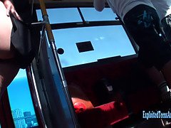Jav office chick machida group fuck uncensored on public bus in traffic drivers can see in
