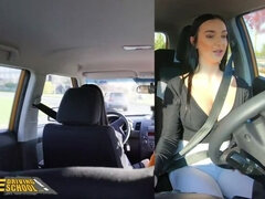 Fake Driving School Instructor Cheats with Hot Student Lady Gang