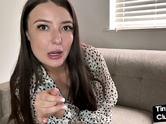 SPH solo GF talks dirty to her small cock boyfriend in femdom form