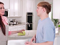 MYLF - Hot and sexy MILF taught her stepson how to cook using various sex analogies