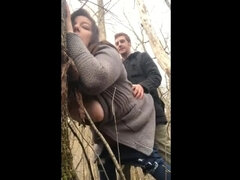 Humping Huge-Boobed Cougar In THe Forest Since Her Spouse Is Home