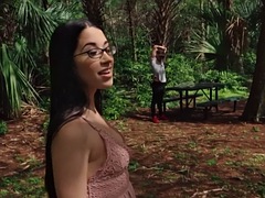 POV babe fucked outdoors by BBC after casting