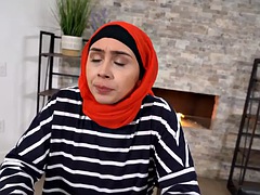 Arab hijab stepmom Lilly Hall deepthroats and fucks her stepson