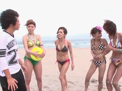 four Japanese Volleyball Women in Naughty Orgy getting off(Uncensored JAV)