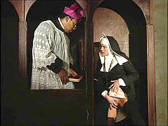 sloppy nun culo torn up by a black priest in the confessional