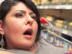 Mariskax fucks two random dudes in a grocery store late at night