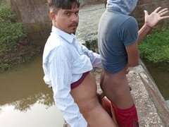 Horny Indian college boys engage in rough bareback sex with a big dicked daddy