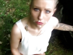 Blonde hoe picked up from the street and besides anal fucked