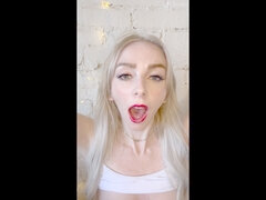 POV Face Fetish with adorable freckled blonde cheerleader Remi Reagan begging for your cum