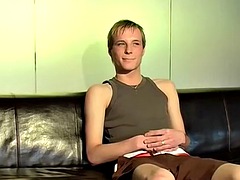 British twink does an interview and masturbates alone