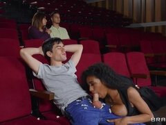 Black slut Tina Fire gets sodomized in the cinema