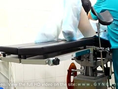 Ejaculation on gynecology stool
