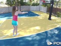 Tiny Teen can't Play Basketball but Can Take POV Cock