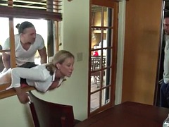 mom gets stuck, double teamed by sons