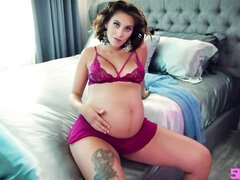 Outstanding pregnant hottie Indica Monroe rides on a big boner