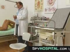 Voyeur medical voyeur cam footage of undersized doll obgyn exam