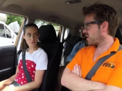 Unshaved fuck hole student banged in car point of view