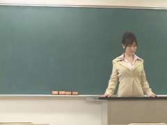 Japanese school female and teacher appreciate three (MrNo)