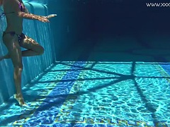 Absolutely stunning blonde pornstar Mary Kalisi swims