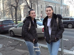 Amatør, Brunette, Sædskud, Tjekke, Udendørs, Pov, Trekant, Bryster