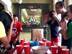 Sexy Soccer Fans Get Wild with Trimmed Pussies & Big Boobs in Real Party