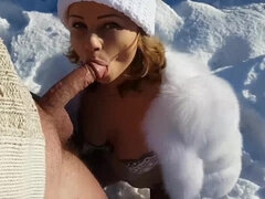 Having Sex My Sister Outdoor In The Snow