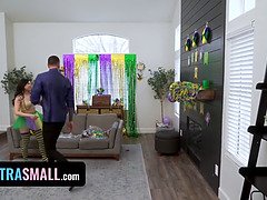 Tiny Little Asian Lulu Chu Celebrates Mardi Gras Taking Giant Cock In All Positions