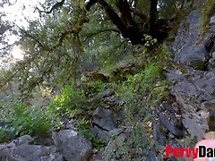 Stepdad & stepdaughter bang outdoors while camping with wild sex