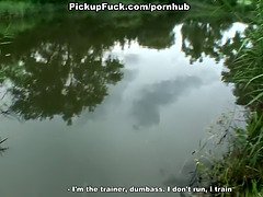 Blonde fucked by the river