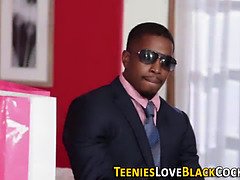 Big black cock creampied teen in lingerie - HD video