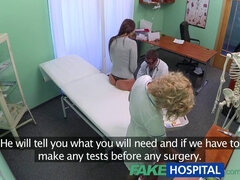 Tracy Lindsay gets a thorough check-up from her fakehospital doctor and nurse