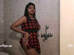 デカ尻, 茶髪の, 大学生, 女, インド人, シャワー, 一人, ティーン